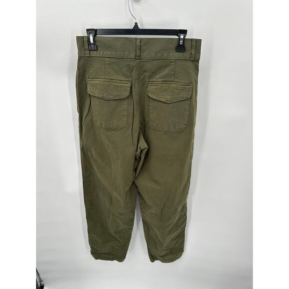 EDWIN NWT Evereve Olive Green Isla Pleated Barrel Leg Trouser Pant // 26 - Picture 11 of 15